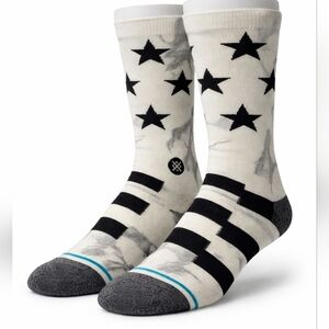 Stance Black & Cream Star and Stripe Crew Socks